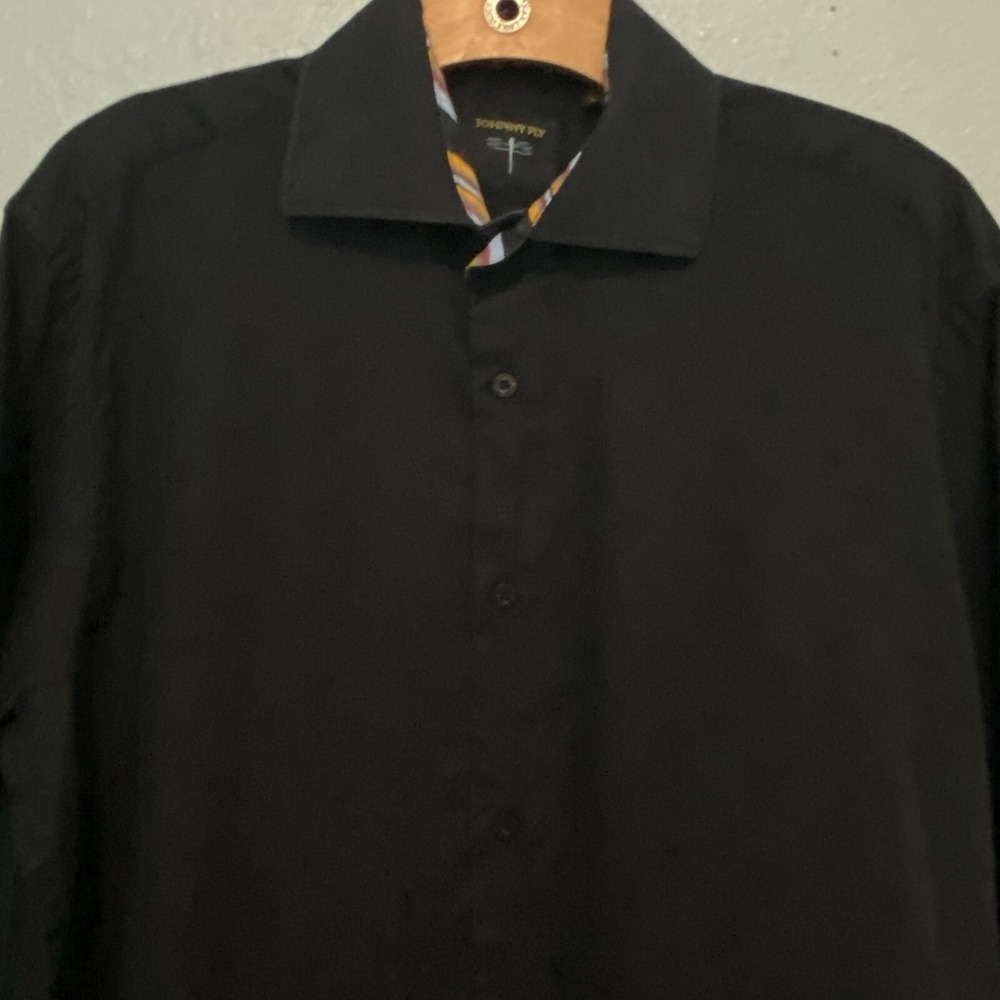 Johnny Fly Men's Black Medium Long Sleeve‎ Retro Button Down